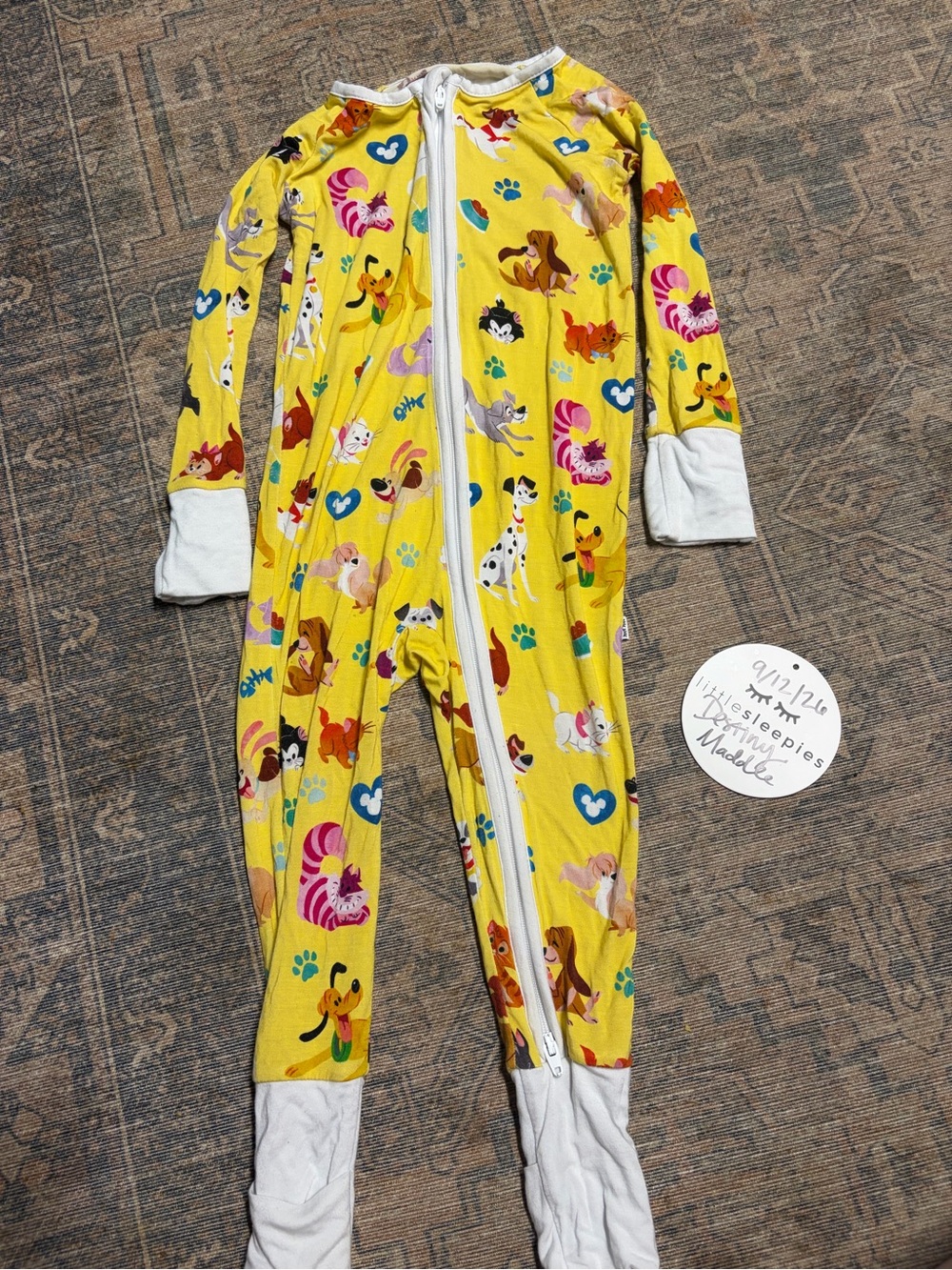 Little Sleepies Yellow Animal Print Footed Pajama